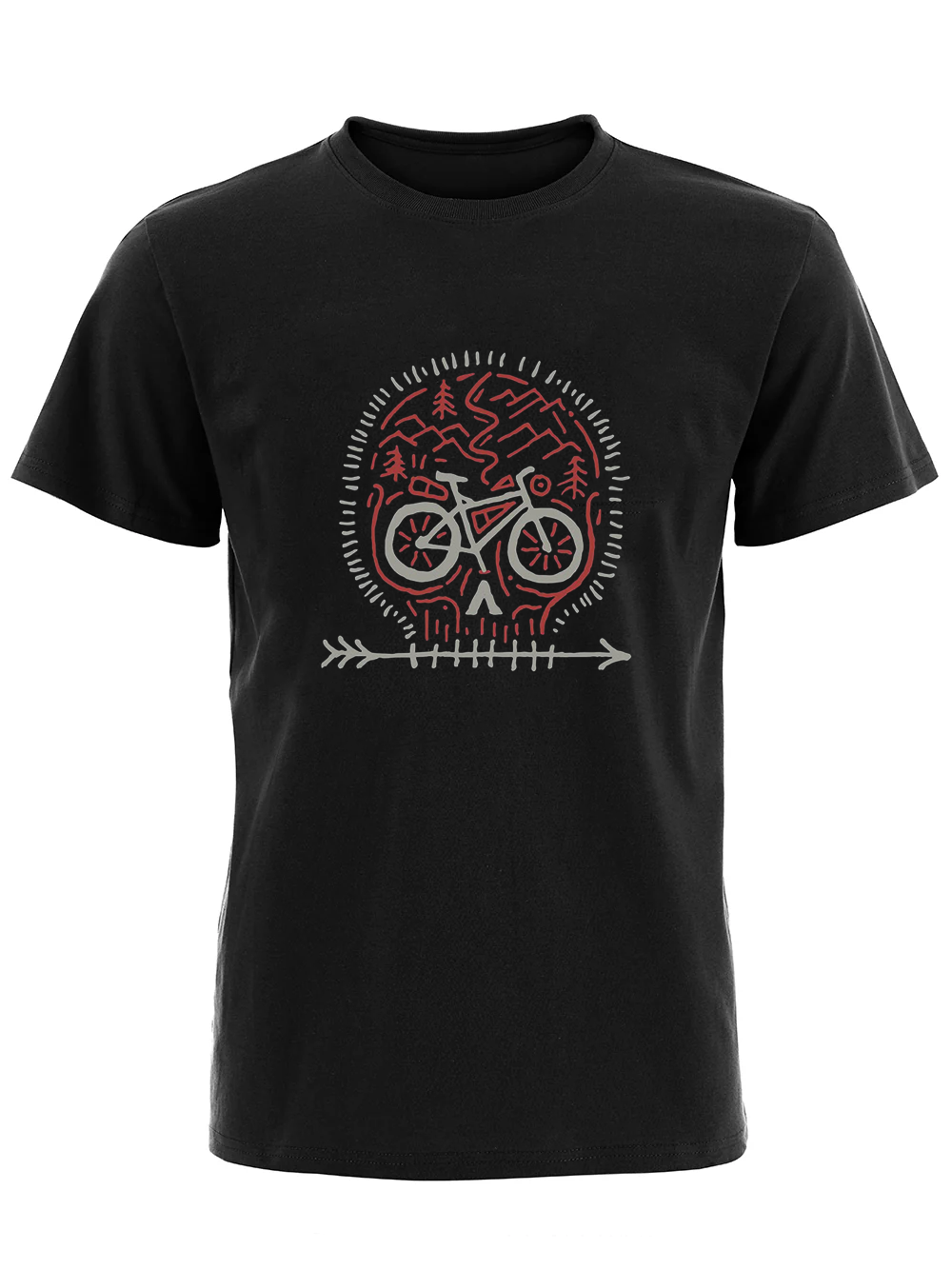 RideVogue Skull Bike Printed Cotton T-shirt