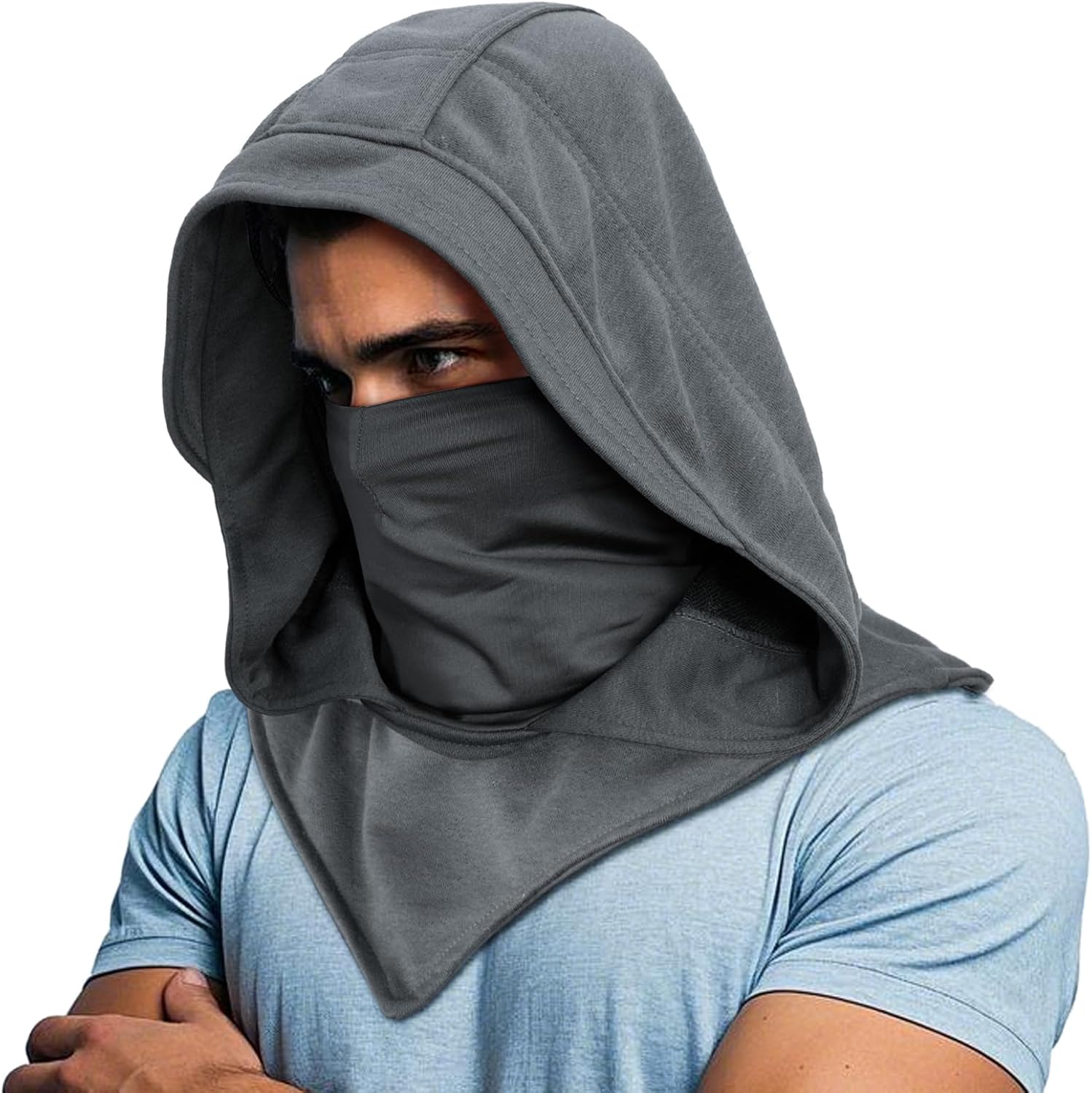Daily Wear Breathable Face & Neck Gaiter Winter Warmer| Halloween Punk Rogue Hooded Scarf |Wide Variety Costume Cowl