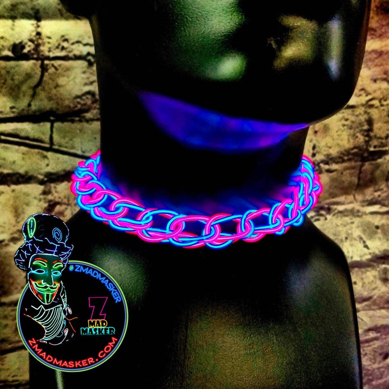 Light-Up Glow Choker ™ -Handmade EL Wire Necklace,Outfit,Braided,EDM,Rave,Neon,Halloween,burning man,Cosplay,Party,jewelry,Festival,original