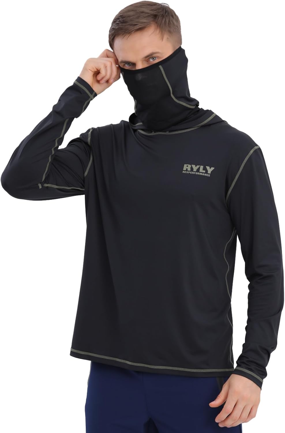 Fishing Shirts for Men,Long Sleeve Rash Guard Shirts Sun Protection Hoodie Athletic Running Hiking Shirt 1/2 Packs