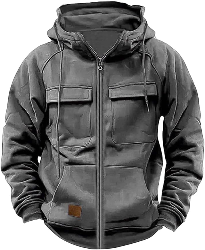 Hoodies for Men Tactical Vintage Long Sleeve Shirts 1/4 Zip Up Hoody Fall Winter Muscular Strong Pullover Tops