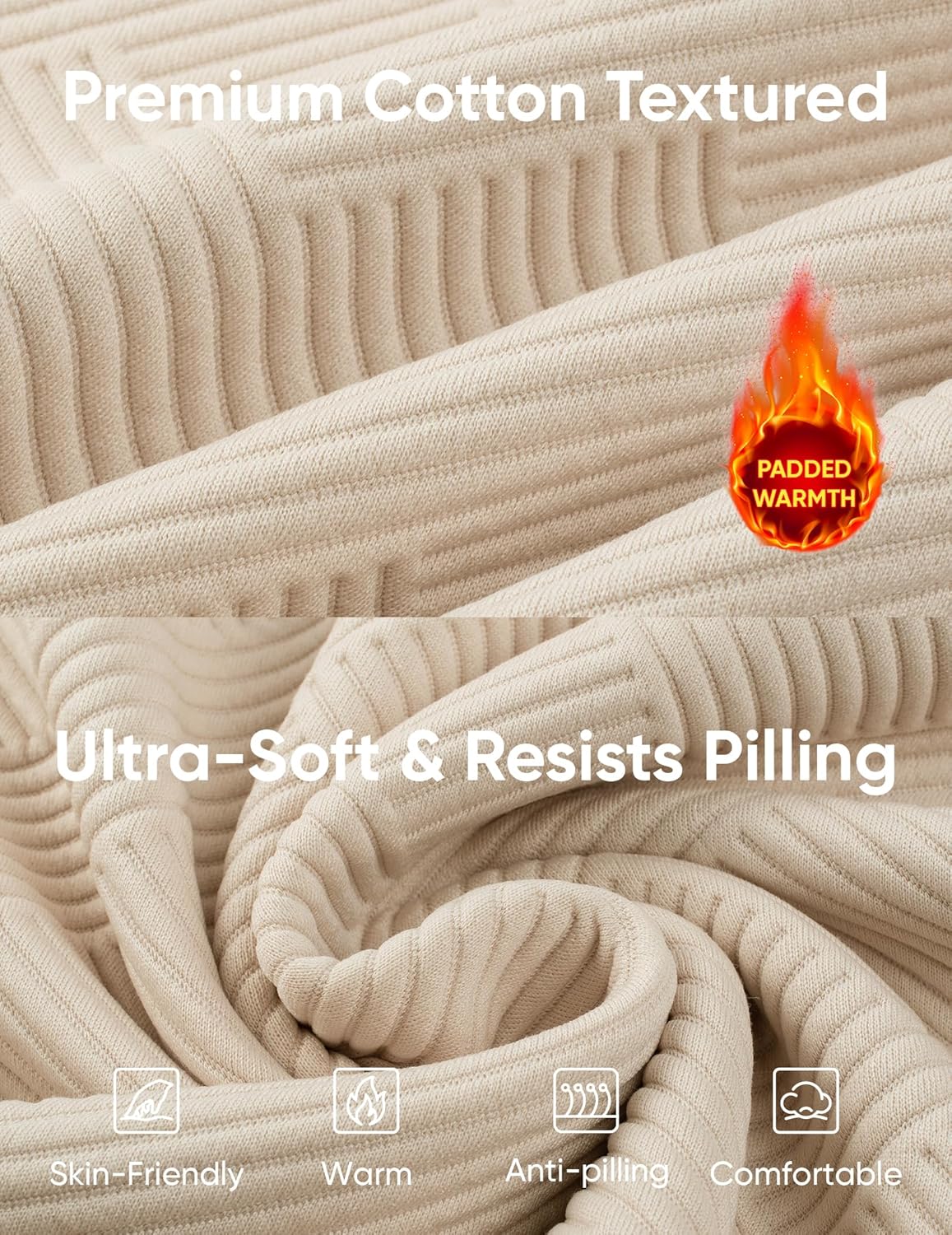 JMIERR Mens Hoodies Casual Cotton Textured Long Sleeve Half Button Pullover Hooded Sweatshirts