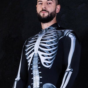 Men Skeleton Costume, Men Halloween Costumes, Halloween couple costume, skeleton bodysuit for men, skeleton spandex costume, Devil Walking