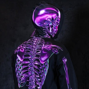 Purple Skeleton Hoodie, Halloween hoodie for men, skull hoodie, scary graphic hoodie for men, spooky hoodie, Hallowee Men Costume
