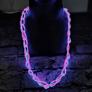Handmade EL Wire Glow Necklace: Neon Rave Party Choker, Cosplay Accessory