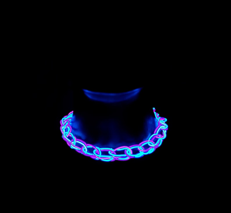 Light-Up Glow Choker ™ -Handmade EL Wire Necklace,Outfit,Braided,EDM,Rave,Neon,Halloween,burning man,Cosplay,Party,jewelry,Festival,original