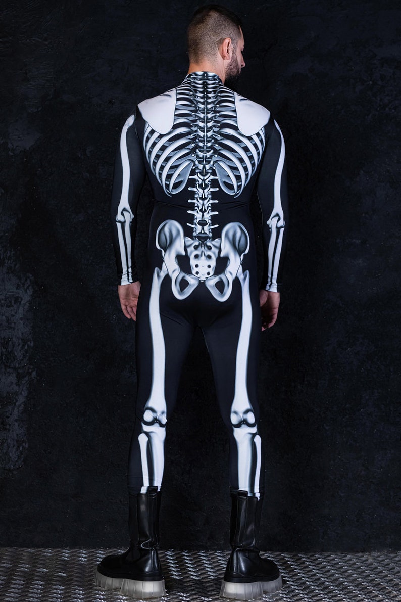 Men Skeleton Costume, Men Halloween Costumes, Halloween couple costume, skeleton bodysuit for men, skeleton spandex costume, Devil Walking