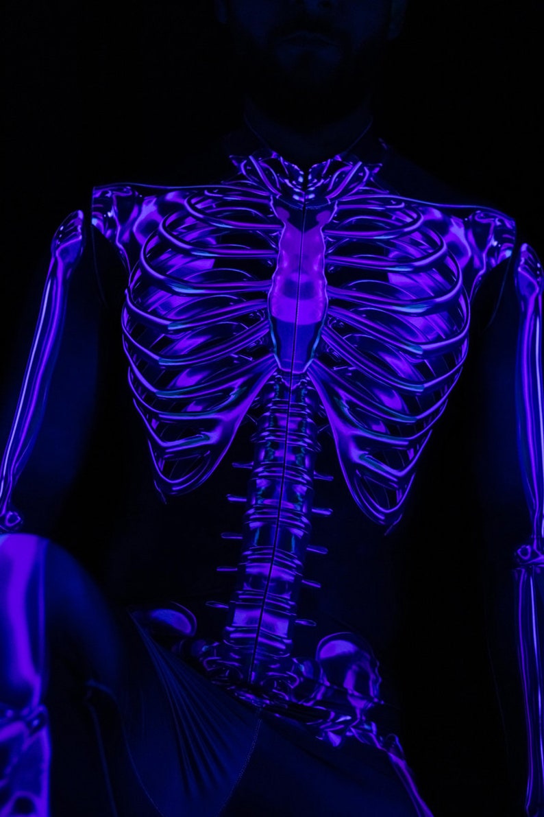 Purple Skeleton Costume for Men, adult Halloween Costumes, skeleton Halloween couple costume, skeleton bodysuit men, cosplay costume for men