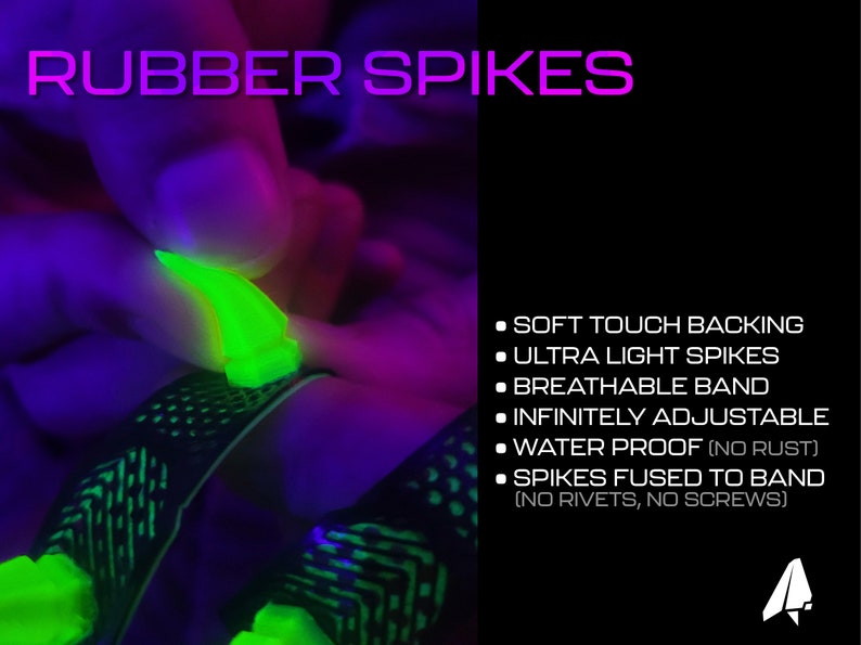 PERF-HEx Pink Rubber Spike Choker (UV Reactive, Necklace, Artwear, Rave Accessories, Rave, Fluorescent, Black Light, Neon, Glow, Party)