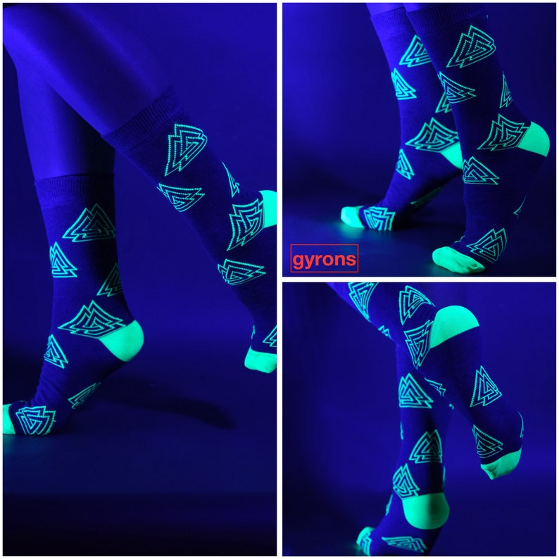 3 Pairs Unique Design Socks - Glow Under Blacklight - Make Your Own Pack