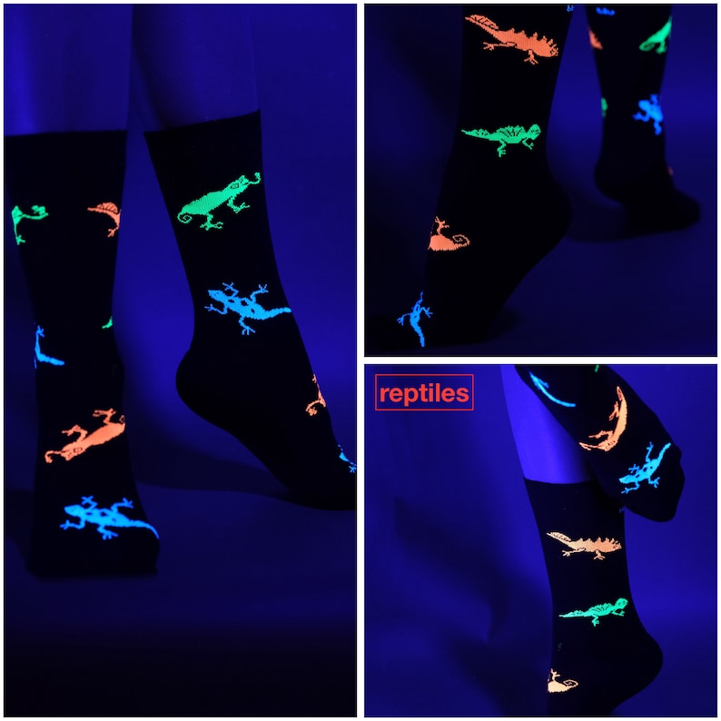 3 Pairs Unique Design Socks - Glow Under Blacklight - Make Your Own Pack