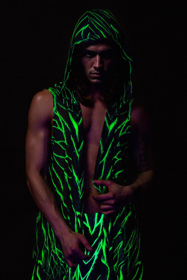 UV Reactive Psychedelic Pants: Men's Rave Festival Wear