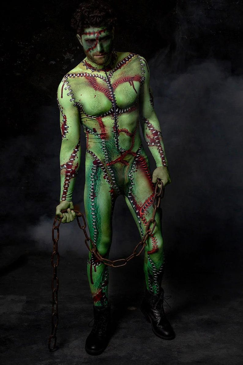Frankenstein Costume, Mens Zombie Costume, Halloween Costumes for Men, Ghoul Costume for Men, Mens Cosplay Costume, Adult Halloween Costume