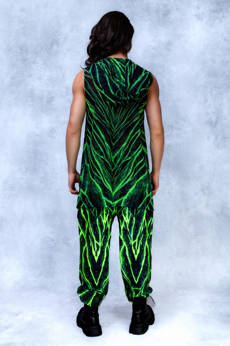 UV Reactive Psychedelic Pants: Men's Rave Festival Wear