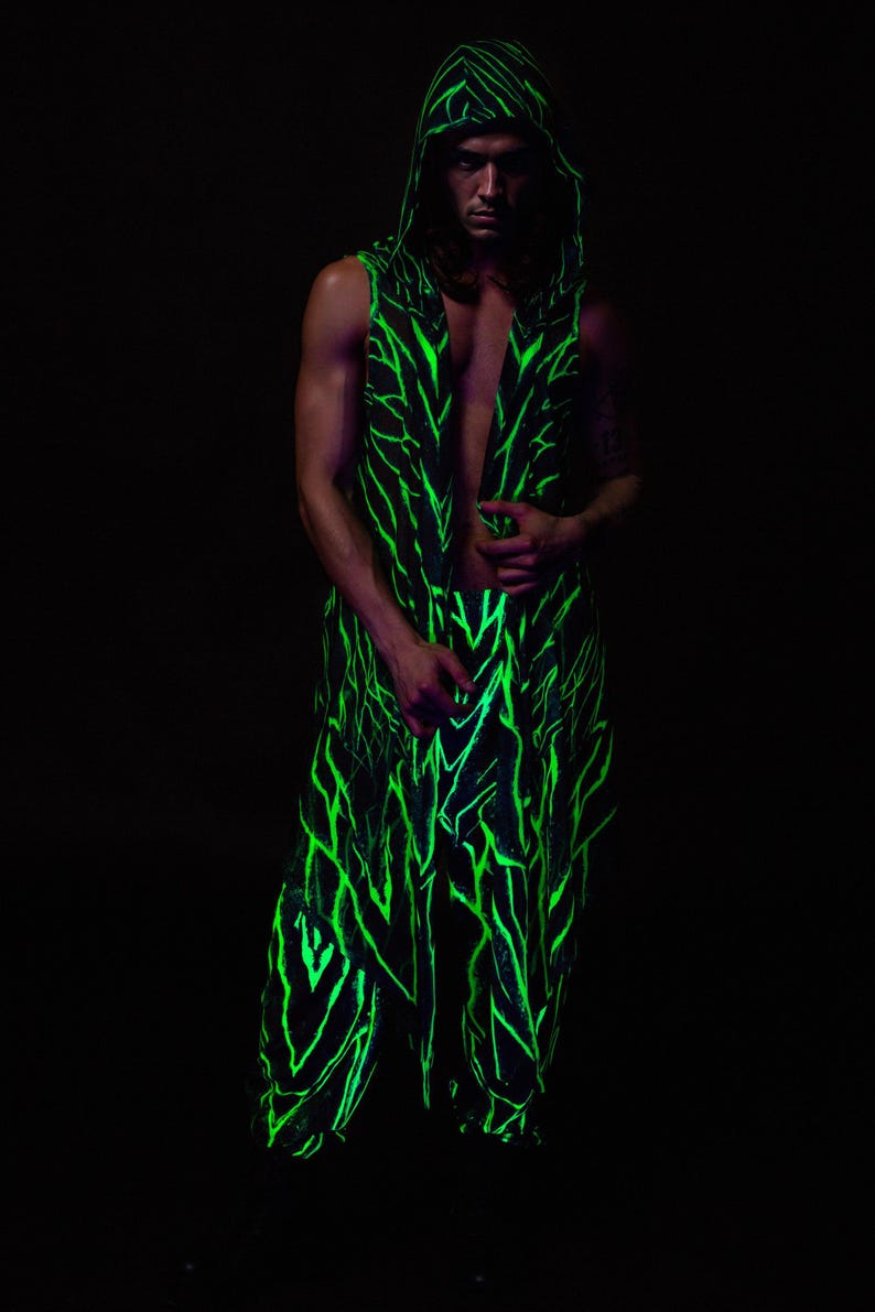 UV Reactive Psychedelic Pants: Men's Rave Festival Wear