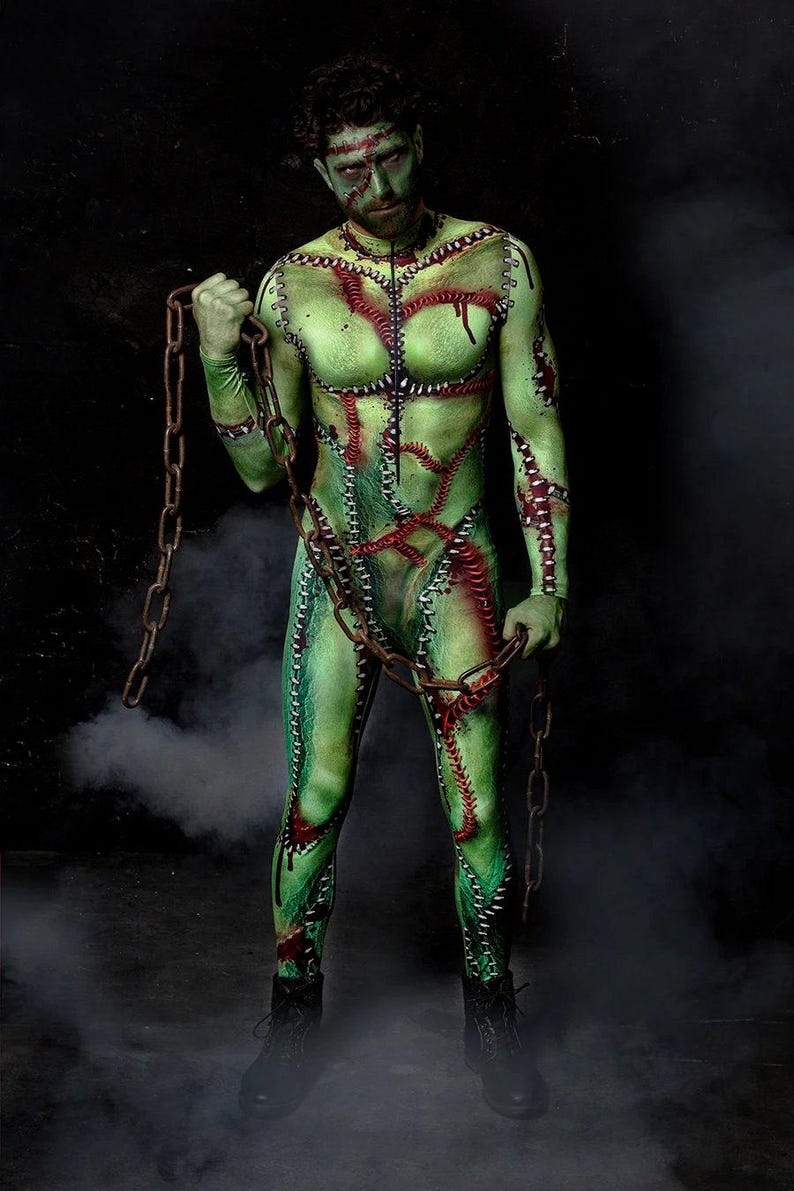 Frankenstein Costume, Mens Zombie Costume, Halloween Costumes for Men, Ghoul Costume for Men, Mens Cosplay Costume, Adult Halloween Costume